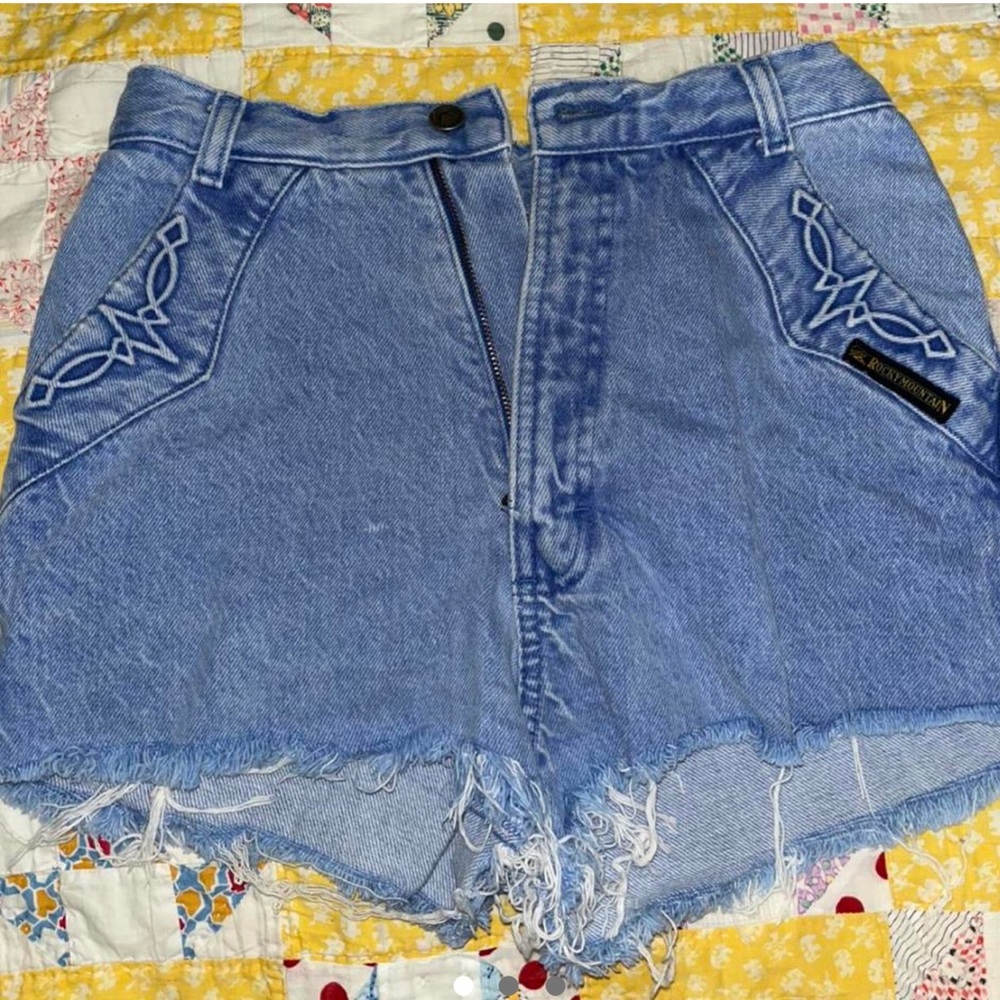 Denim high waisted shorts